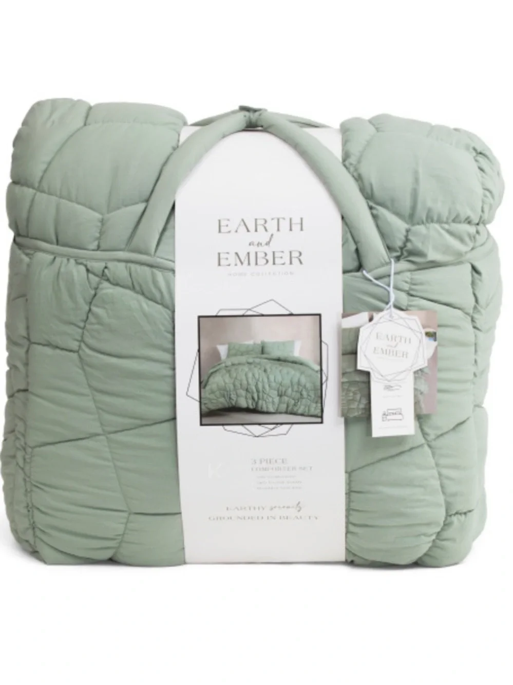 SL HOME 3pc Textured Comforter Set ,Sage Green